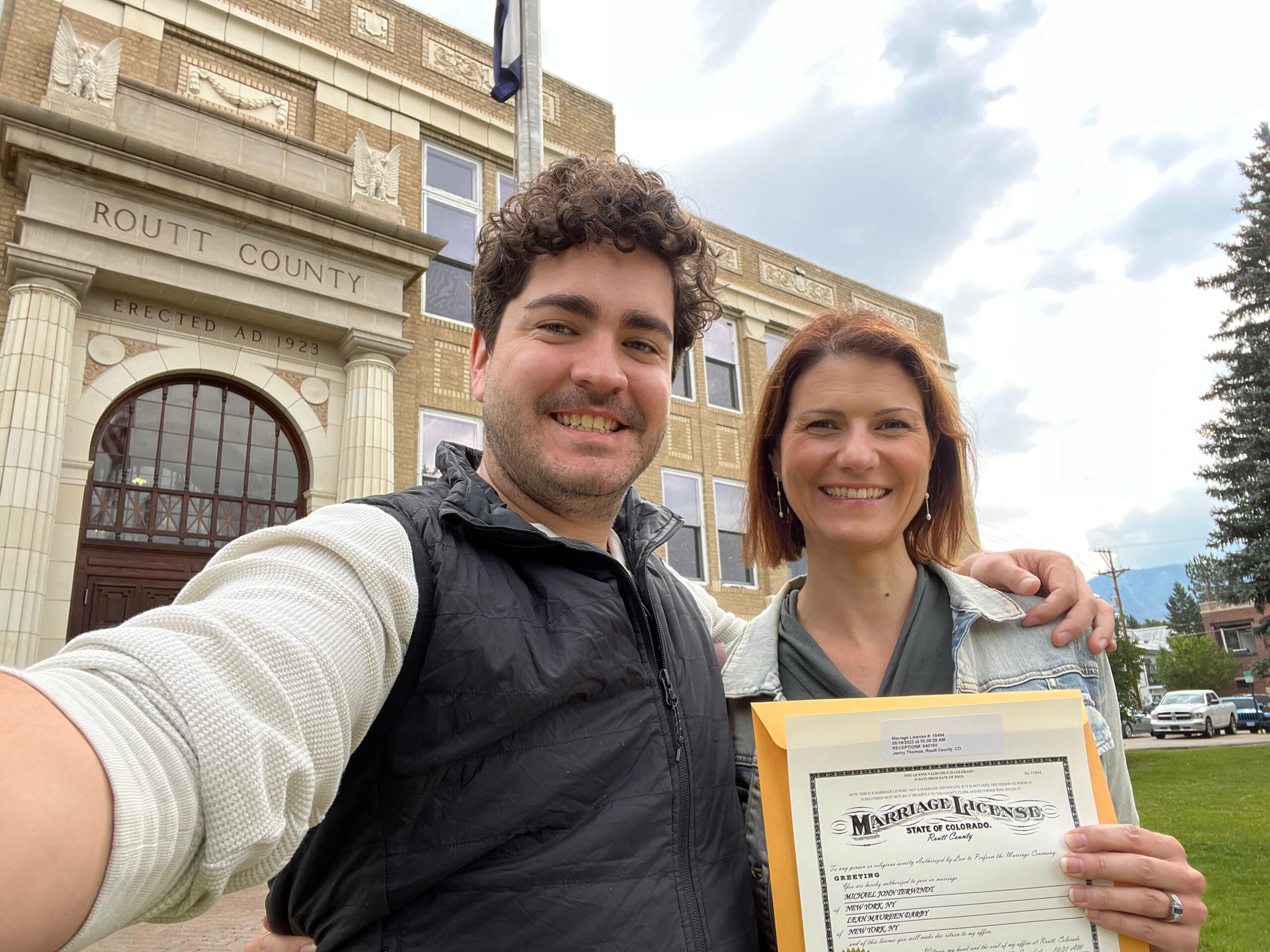 Married couple at court house